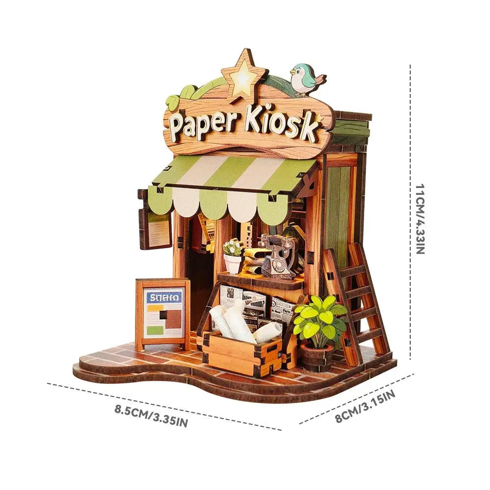 DIY Wooden Miniature Model Kits Mini 3D Puzzle Doll Houses with Furniture Home Decoration Luminous Ornaments Creative Gift