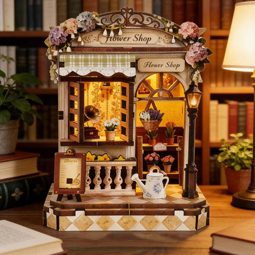 DIY Wooden Miniature Model Kits Mini 3D Puzzle Doll Houses with Furniture Home Decoration Luminous Ornaments Creative Gift