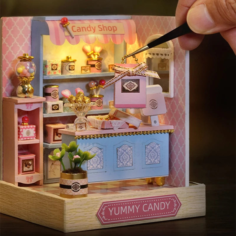 Mini Miniature Dollhouse DIY Small House Kit Making Room Toys Home Bedroom Decorations With Furniture Wooden Craft Doll Houses