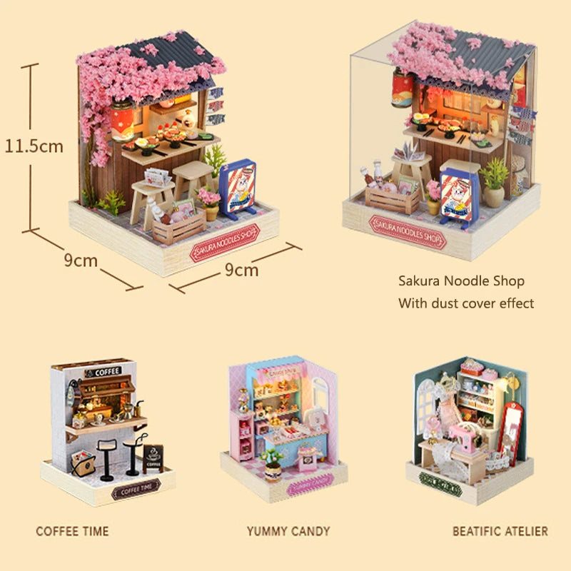 Mini Miniature Dollhouse DIY Small House Kit Making Room Toys Home Bedroom Decorations With Furniture Wooden Craft Doll Houses