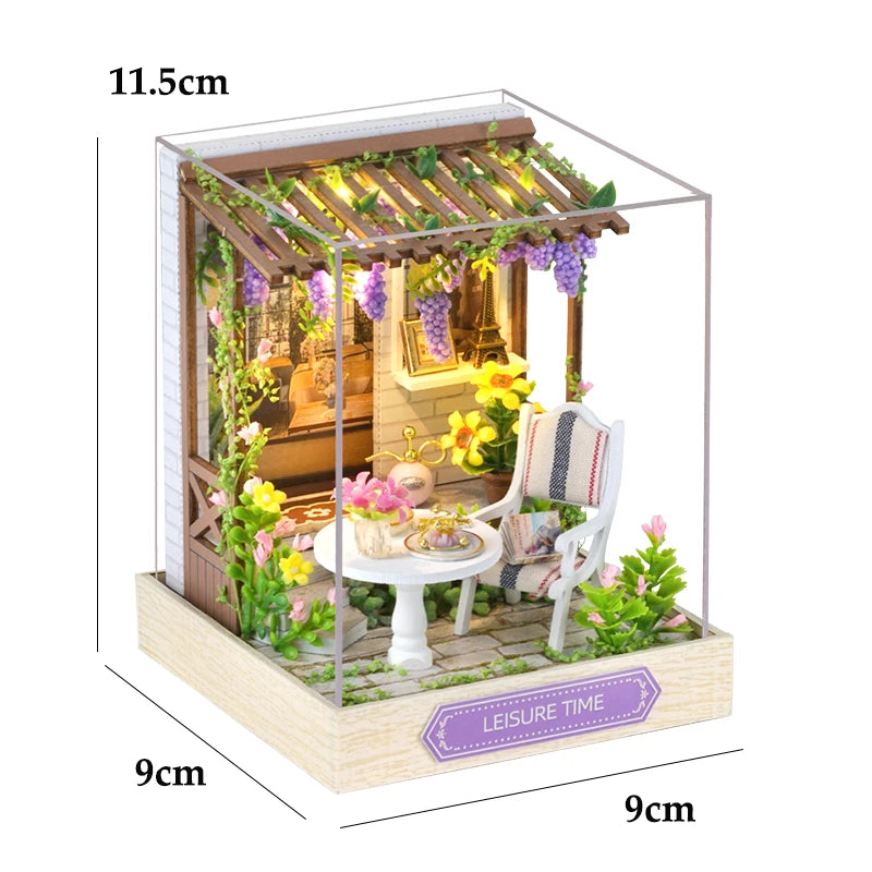 Mini Miniature Dollhouse DIY Small House Kit Making Room Toys Home Bedroom Decorations With Furniture Wooden Craft Doll Houses