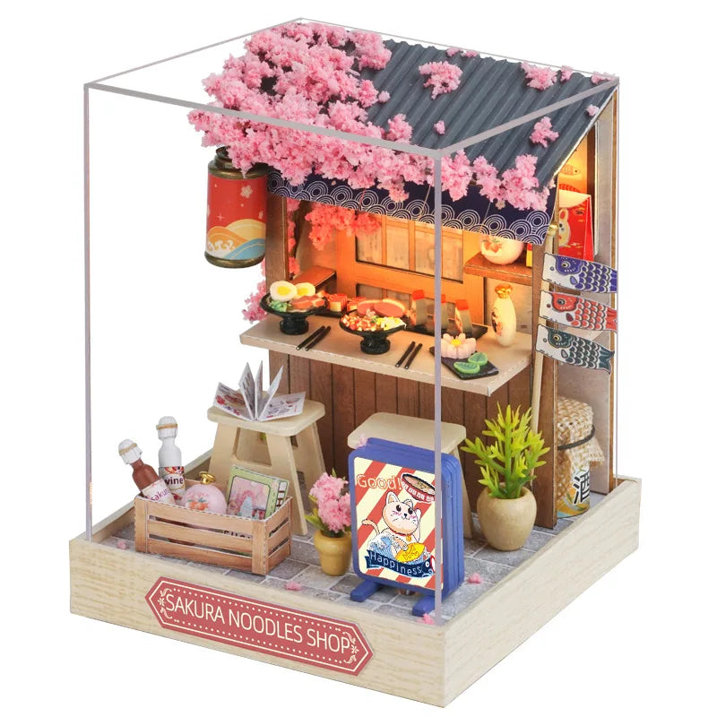 Mini Miniature Dollhouse DIY Small House Kit Making Room Toys Home Bedroom Decorations With Furniture Wooden Craft Doll Houses