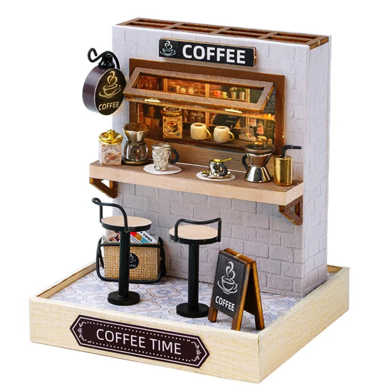 Mini Miniature Dollhouse DIY Small House Kit Making Room Toys Home Bedroom Decorations With Furniture Wooden Craft Doll Houses