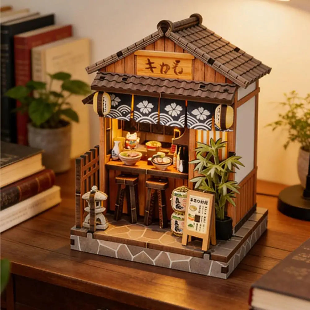 DIY Wooden Miniature Model Kits Mini 3D Puzzle Doll Houses with Furniture Home Decoration Luminous Ornaments Creative Gift